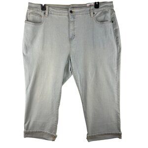 Style & Co Womens Plus Size 20W Curvy Capri Jeans Light Wash